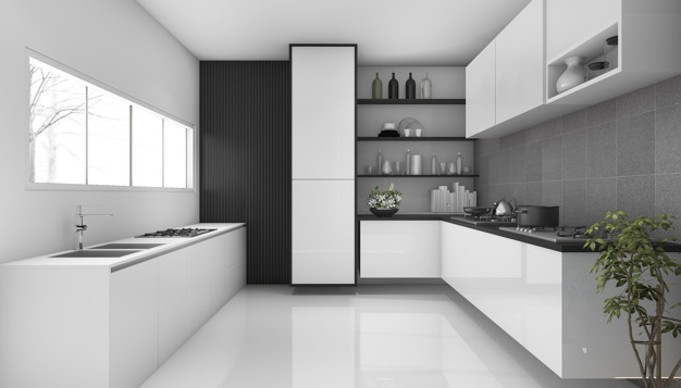 3d rendering white loft modern kitchen style 105762 530