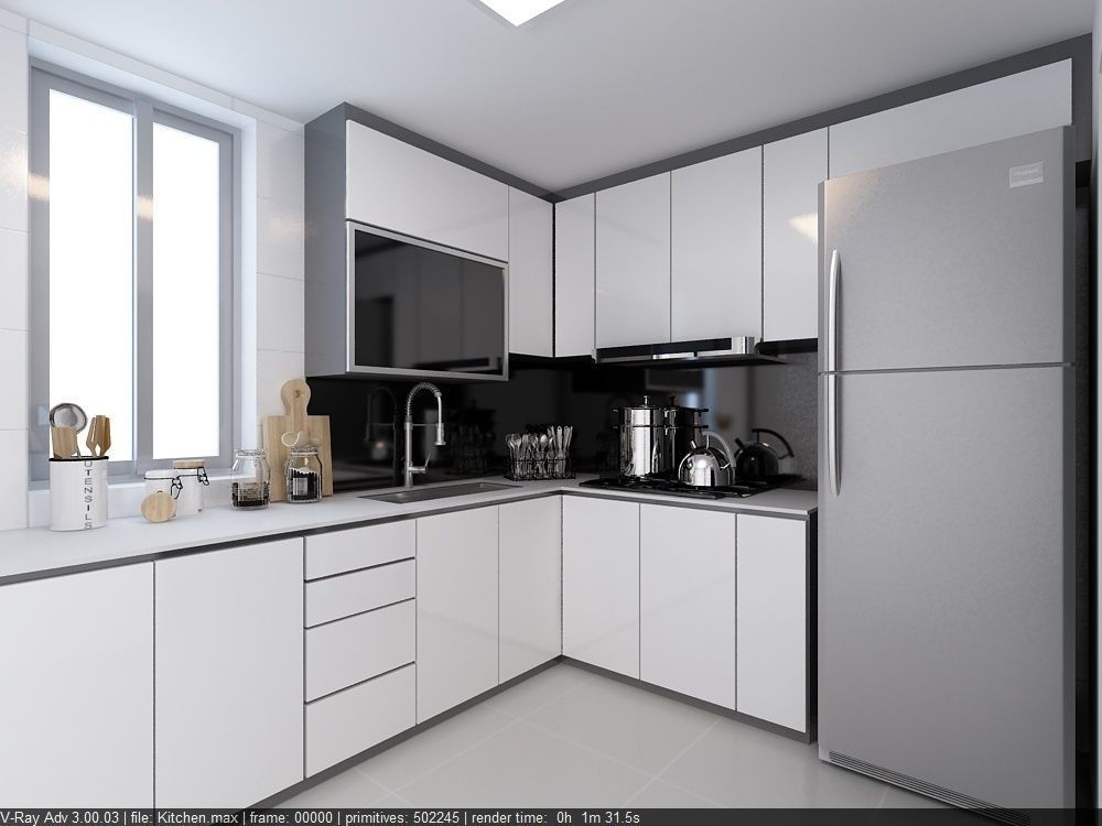 kitchen 4 fast render vray settings 3d model max obj mtl 1