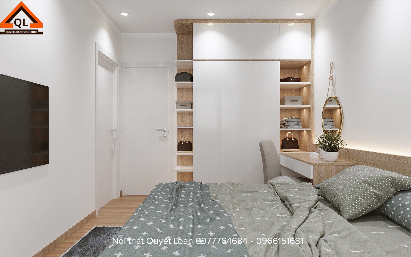 Phòng ngủ marster thiết kế nội thất đơn giản